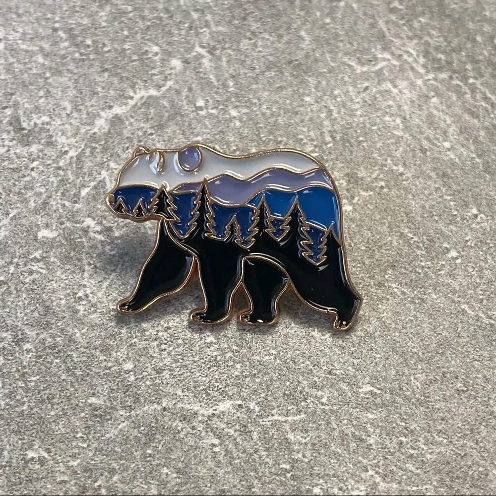Forest Bear Enamel Pin/ Brooch Lapel